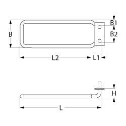 Värmare 900W 230V L 430mm L1 55mm L2 375mm B1 30mm B2 62mm Square Flang