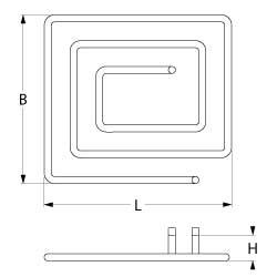 Uppvärmning LIMITE 1700W 400V L 220mm anslutning M4 PIPE Ø 63mm VK 1 H 55mm B 300mm Al 18mm