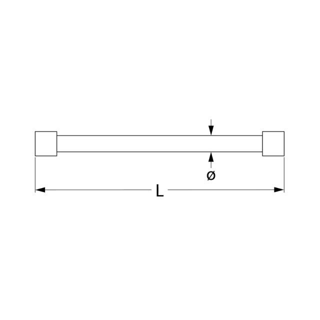 Kvartsvärmeelement 400W 575V L 633mm anslutning Flat Sticks 6.3 mm Ø 10mm