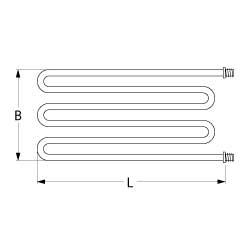 Värmare 2730W 230V L 490mm 2-håls fästetråd 1/4 