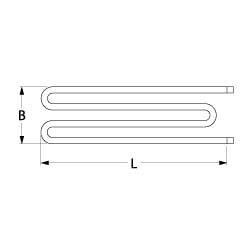 Värmare 750W 230V L 405mm anslutning Flat Sticks 6.3 mm rör Ø 85mm VK 1