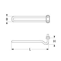 Värmare 800W 230V L 160mm Tryckflänsanslutning Flat Plug 6.3 mm Tube Ø 85mm VK 1 H 20mm