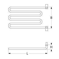 Uppvärmning härlig 1500W 230V L 300mm Suls Tak Laffen Pipe Pipe Ø 63mm VK 1 LA 305mm