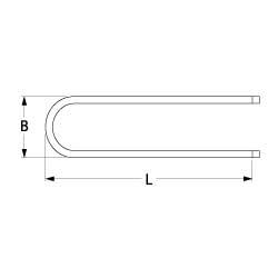 Värmare 350W 230V L 560mm Pizza Oven Connection Flat Sticks 6.3 mm Pipe Ø 63mm VK 1 B 50mm