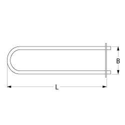 Värmare 800W 240V L 540mm fyrkantig flänsanslutning Flat Sticks 6.3 mm rör Ø 63mm VK 1