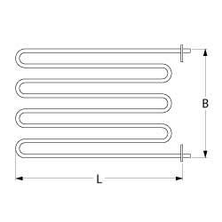 Värmare 1600W 230V L 440mm LASKE FOSTING VK 1 Kabellängd 900mm H 28mm B 145mm lindningar 5