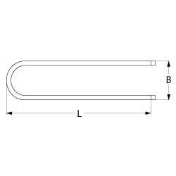 Värmare 750W 230V L 400mm anslutning M4 PIPE Ø 63mm VK 1 H 63mm B 55mm BA 48mm A Al 20mm