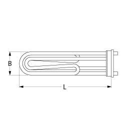 Värmare 5600W 230V L 272mm Expansion Flänsanslutning Flat Sticks 6.3 mm Pipe Ø 85mm VK 2 H 19mm