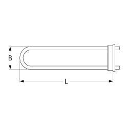 Värmare 1000W 230V L 230mm Expansion Flänsanslutning Flat Sticks 6,3 mm Pipe Ø 85mm VK 1 B 65mm