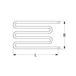 Värmare 2200W 230V L 365mm anslutning Flat Sticks 6,3 mm Pipe Ø 63mm VK 1 H 63mm