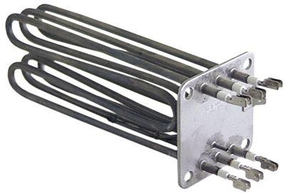 Värmare 9000W 230V L 205mm 4-håls flänsanslutning Flat Sticks 6.3 mm Pipe Ø 63mm VK 3