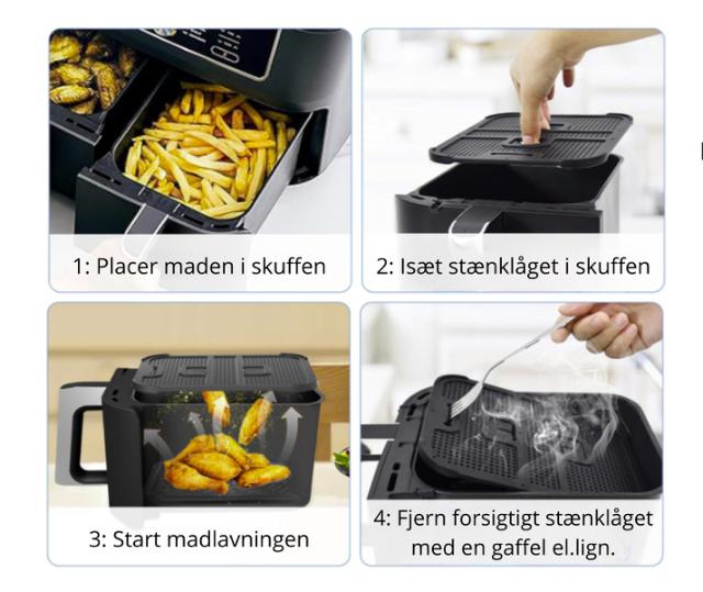 2 st. stänkskydd till Ninja Airfryer - 21,3 x 16,7 x 0,5 cm