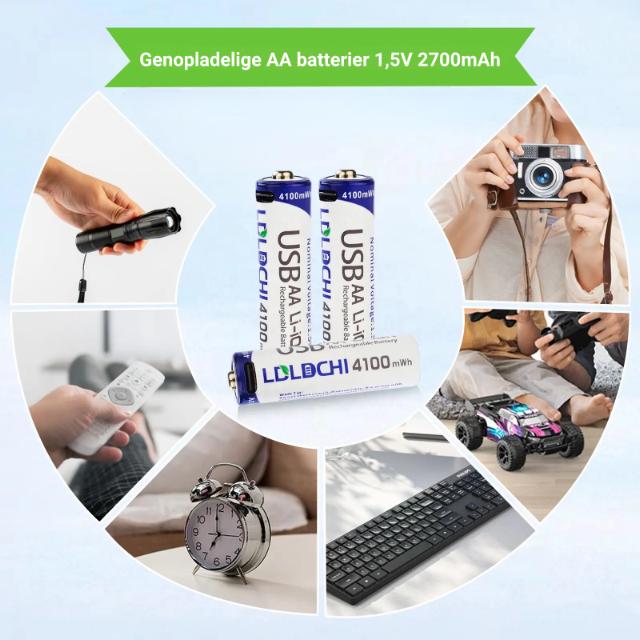 Uppladdningsbara AA-batterier 1,5V 2700mAh 4st