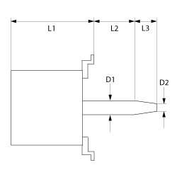 Flektmotor 380-415V 3 FAS 50/60Hz 0,13/0,55kw700/1350 rpm Hastigheter 2 L1 170mm L2 49mm L3 45mm