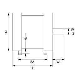 Motor 230V -faser 1 Ø 110mm h 98mm hål Ø 6mm BA 69mm 50Hz 1400o/min axel Ø 15mm till enhet 220