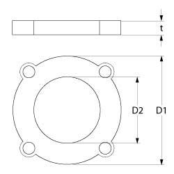 Packing Cork LA 113/80mm D1 Ø 114mm D2 Ø 91mm Materialstyrka 2mm hål Ø 6mm med 4 skruvhål