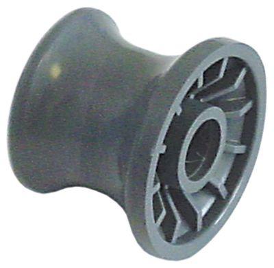 Rulle Plast ø 36/42mm grå H 34mm Hål ø 12mm