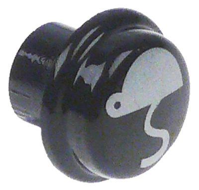 Knapp Plast ø 17mm svart Kaffe Start/Stopp rund