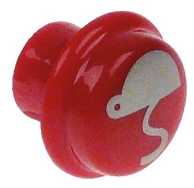 Knapp Plast ø 17mm röd Kaffe Start/Stopp rund