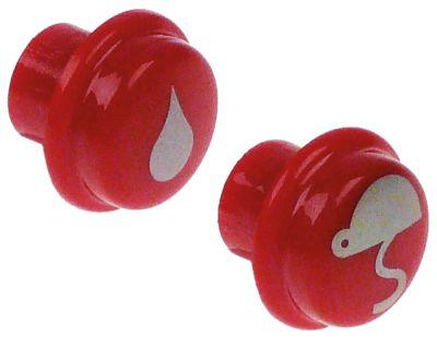 Knappar Plast ø 17mm röd Kaffe/vatten rund