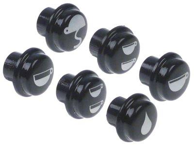 Knappar Plast ø 17mm svart rund Sats 6-delad