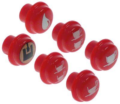 Taster Plastic Ø 17mm Red Round Set 6-Part Sanremo