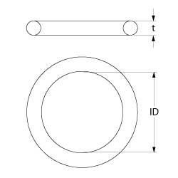 O-ring Viton Material Force 2mm ID Ø 56mm VPE 1 TR.