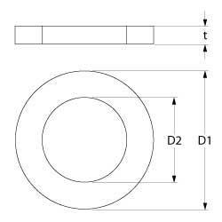 Platt packning PTFE ID Ø 17mm ut Ø 26mm Materialstyrka 2mm Passar Spazial VPE 1 PCS.