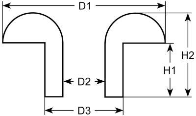 Avfall Cacksing H1 30mm H2 55mm svart D1 Ø 237mm D2 Ø 180mm D3 Ø 205mm