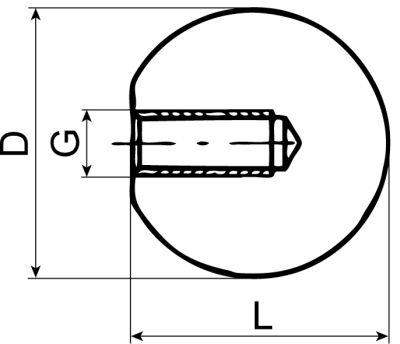 Bollgrepptråd M5 Ø 25mm svart