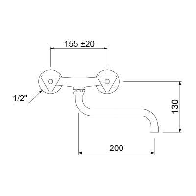 Väggbatteri Gev Classic armaturväggfettkammarutgångslängd 200 mm