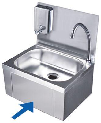 Handtvätt B 400mm D 295mm rostfritt stål H 520mm med tvåldispenser tvätt 340x250x100mm