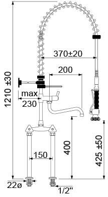 Service Shower Classic Triangle Grips Fat Chamber Overlock 1/2 