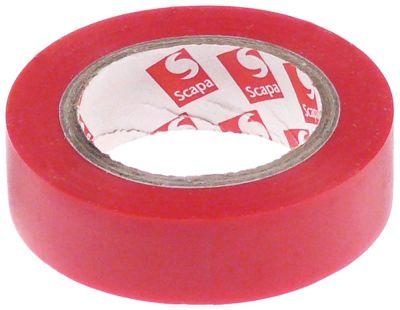 Isolas Tape PVC Temp. -10 till 105 ° CW 15mm l 10m Röd VDE -godkänd