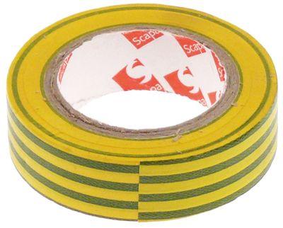 Isolas Tape PVC Temp. -10 till 105 ° CW 15mm l 10m gul/grön VDE -godkänd