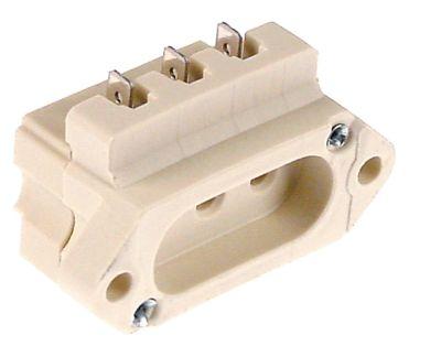 Samdose 2-polig + jordning för värmeelement Flatsticks 6,3 mm