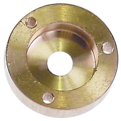 Fläns mässing ut Ø 35mm materialstyrka 8mm för fläktmotor inner-Ø 1 22mm ing.-Ø 2 8mm