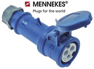Koppling 3-polig CEE-kapslingsklass IP44 Max 230V Max. 32A Kontakter P+N+PE-terminaler 2,5-6,0 mm²