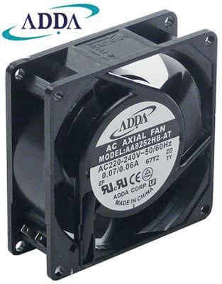 Axial Ventilator 230VAC 13/14W L 80mm B 80mm H 25mm hyreskuluthyrningsanslutning Flat Sticks 2,8 mm