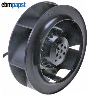 Fan EBM-PAPST 58W 230V Ø 190mm 2500o/min seriekabel längd 450 mm h 70mm hål Ø 8mm