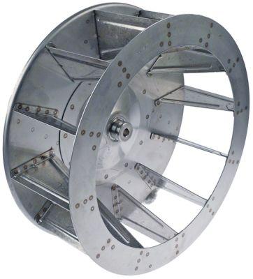 Fläkthjul D1 Ø 405mm H1 150mm spade 12 D2 Ø 14mm D3 Ø 17mm H2 22mm