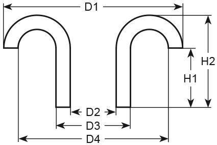 Avfall Cacksing H1 24mm H2 47mm svart D1 Ø 234mm D2 Ø 166mm D3 Ø 200mm D4 Ø 218mm