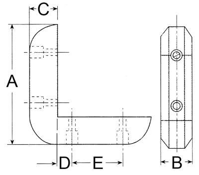 Corner Protector PVC LA 10mm Gray H 26mm B 22mm Hole Ø 5mm BA 40mm Intern längd 71mm