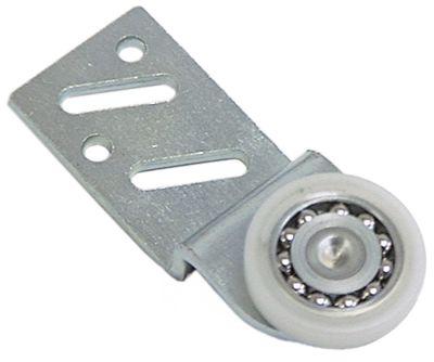 Kör rullrulle Ø 25mm 6mm stål galvaniserad/nylon h 15mm l 65mm ba 40/50mm med ho