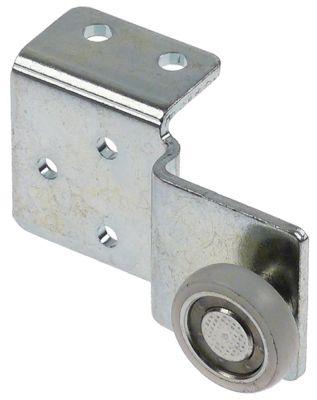 Running Roller Roll Ø 22mm 6mm CNS/Nylon H 12mm L 64mm BA 38/50mm med hållare IP framifrån