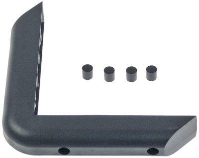 Hörnskydd plast la 27mm svart h 30mm b 305mm hål Ø 5mm ba 80mm intern längd 150mm