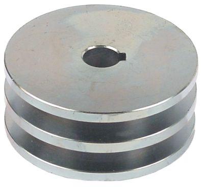 V -BELT DISC METAL 2x Axis Holder Ø 14mm skivbredd 32mm Sark Bredd 6mm rilldjup 10mm