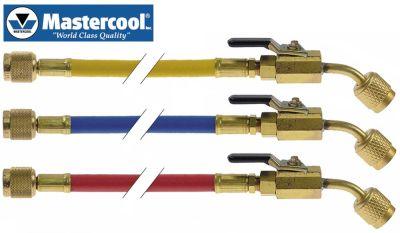 Slangblå/gul/röd L 1500mm med rafterventil R12/R22/R502/R507A/R134A/R404A/R407C SET 3-PART