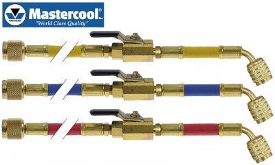 Slangblå/gul/röd L 1500mm med rafterventil R12/R22/R502/R507A/R134A/R404A/R407C SET 3-PART