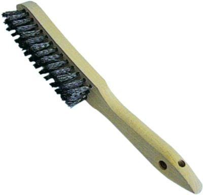Wirebrush -längd med borsthår 140 mm B 30 mm Total längd 290 mm med 3 rader CNS, våg